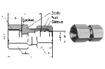 IMPA734042-coupling female flareless, brass 12mmxpt1/4-berthelot